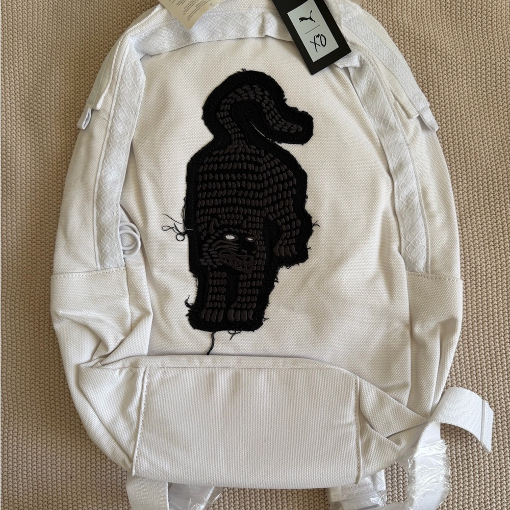 PUMA&XO White Backpack with Black Cat